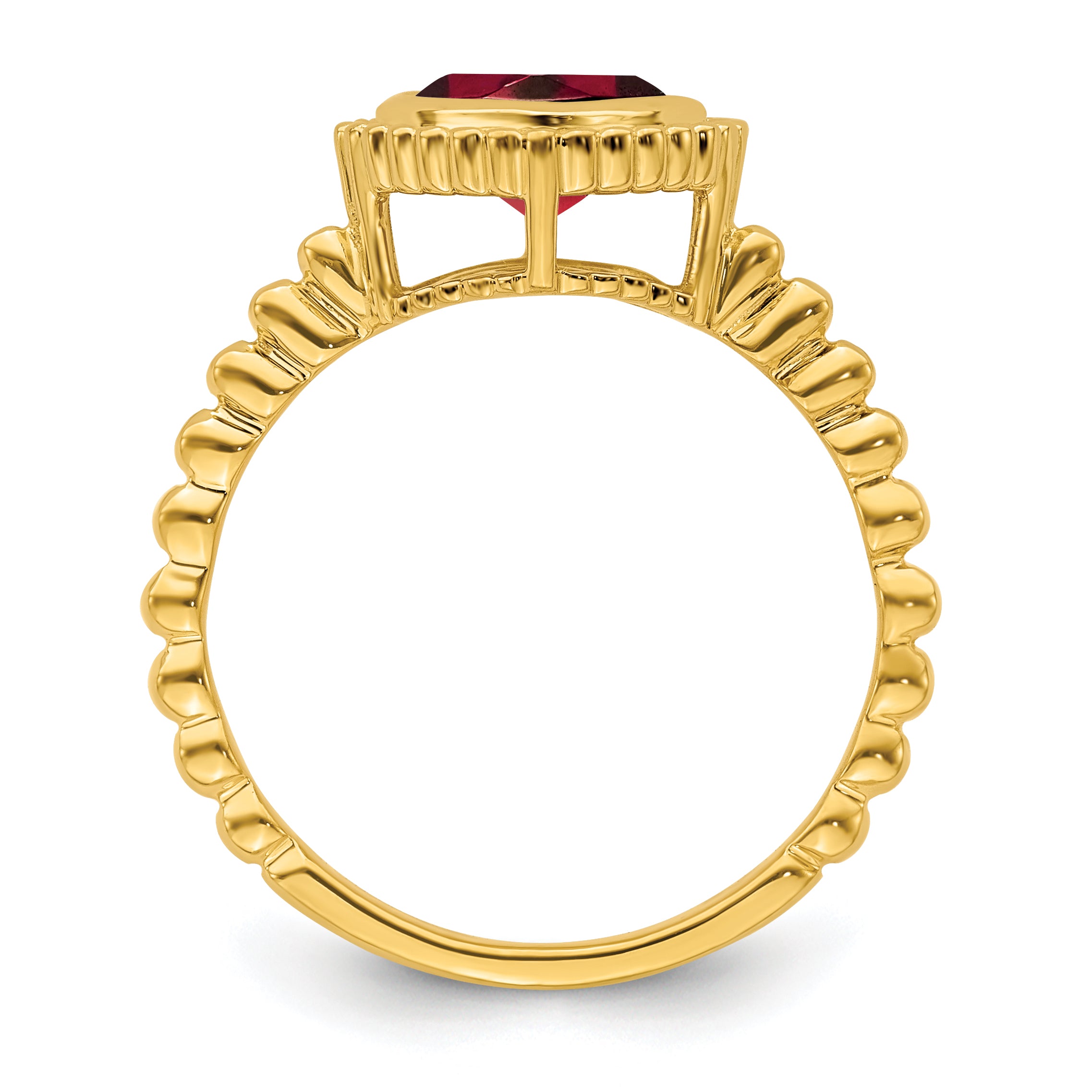 14k Cushion Garnet Ring Secondary image