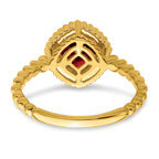 14k Cushion Garnet Ring