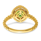 14k Cushion Peridot Ring