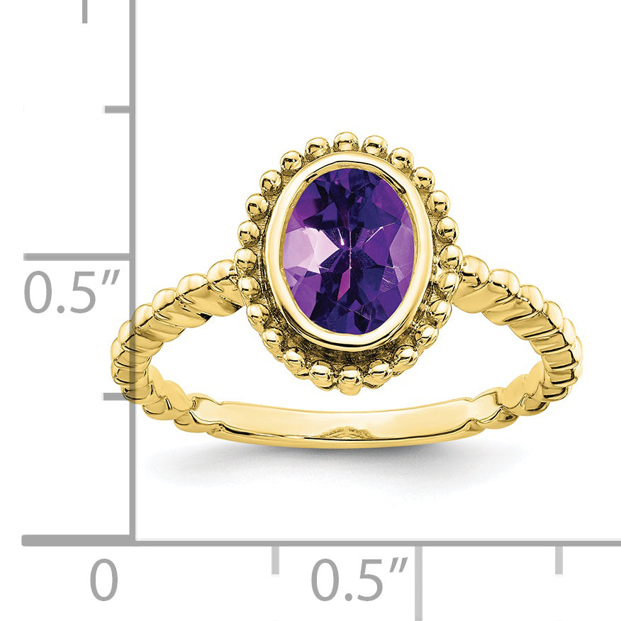 10k Oval Amethyst Ring Secondary image