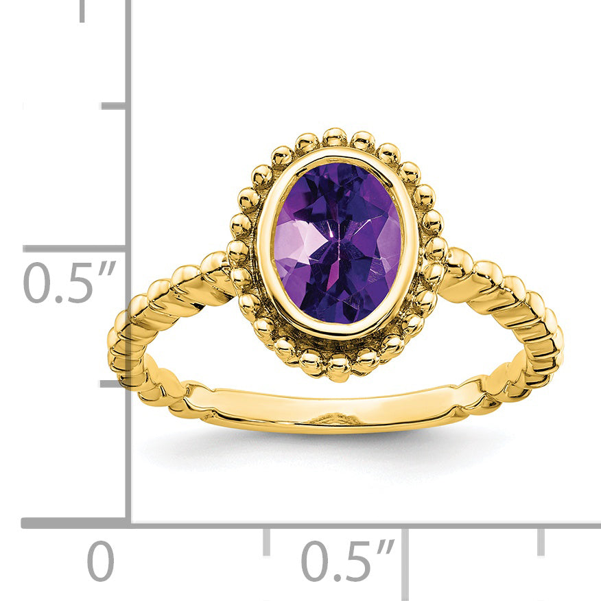 14k Oval Amethyst Ring