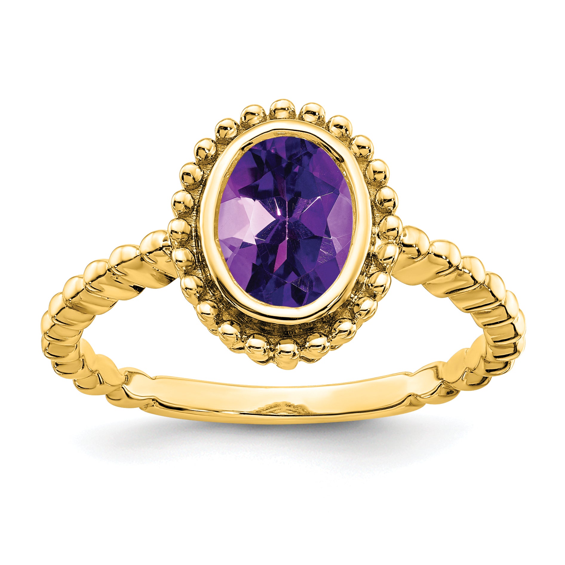 14k Oval Amethyst Ring Main image