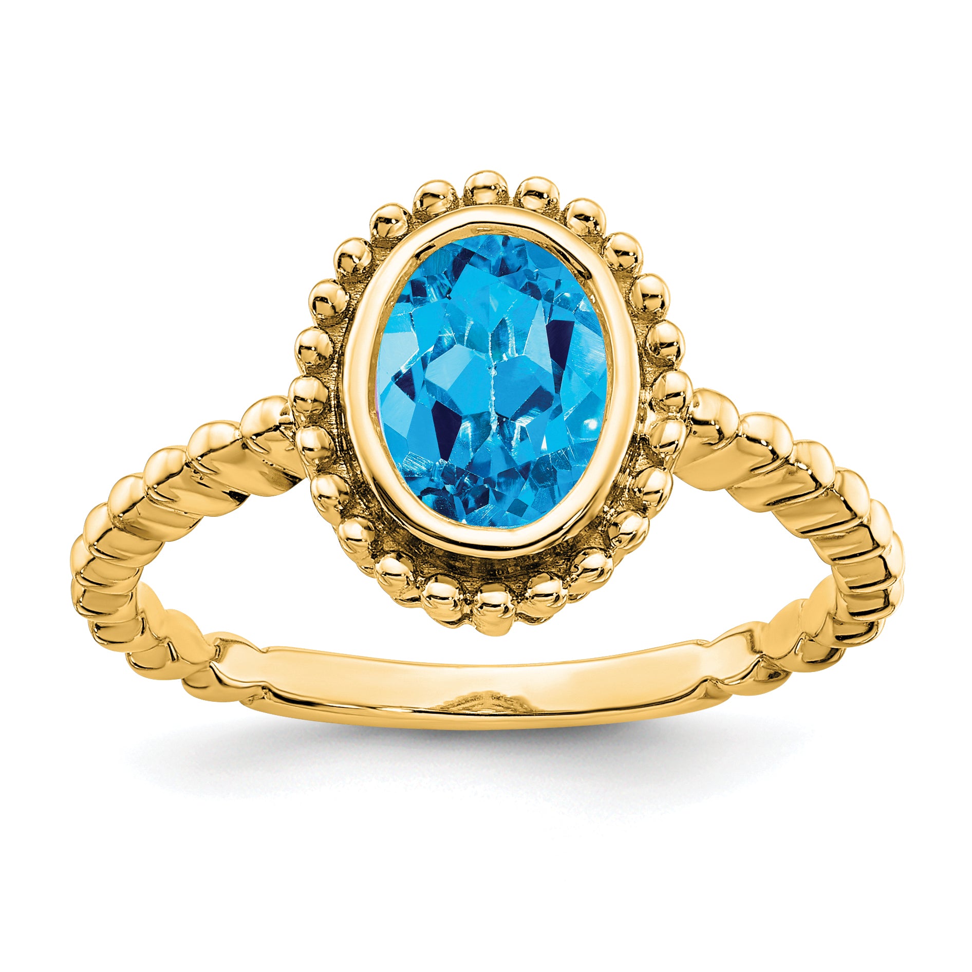 10k Oval Blue Topaz Ring Main image