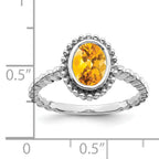 14k White Gold Oval Citrine Ring