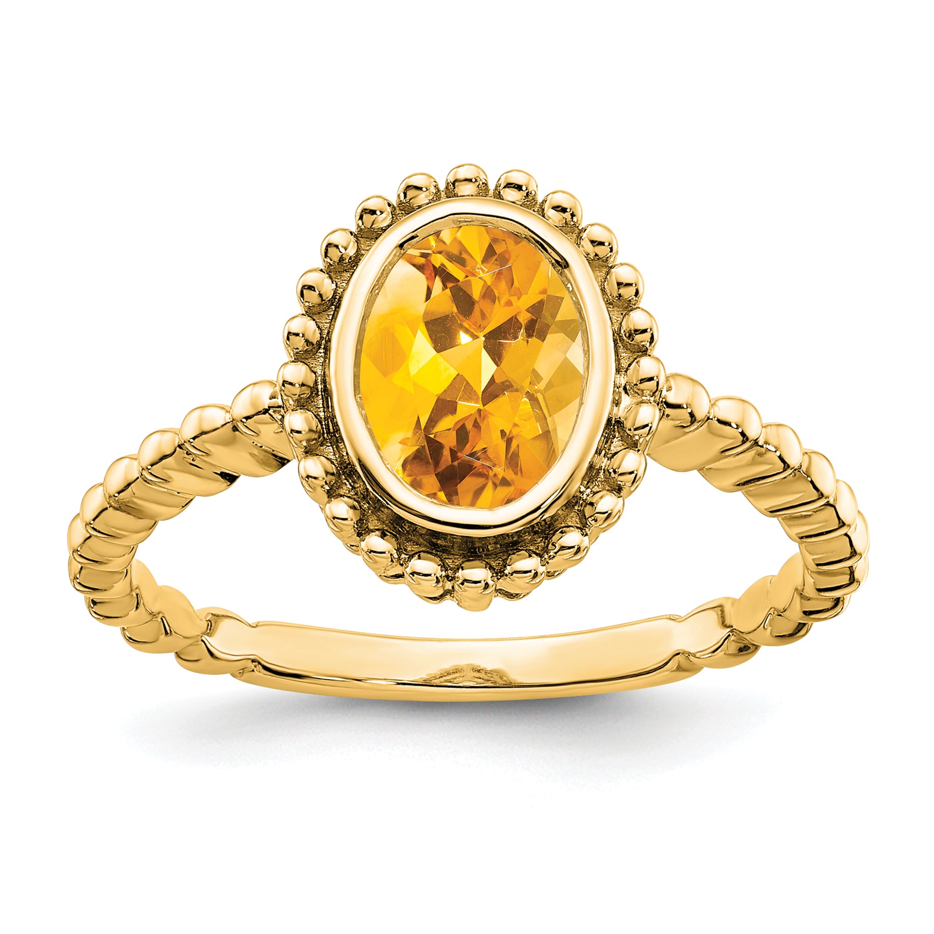 14k Oval Citrine Ring Main image