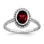 14k White Gold Oval Garnet Ring