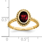 14k Oval Garnet Ring