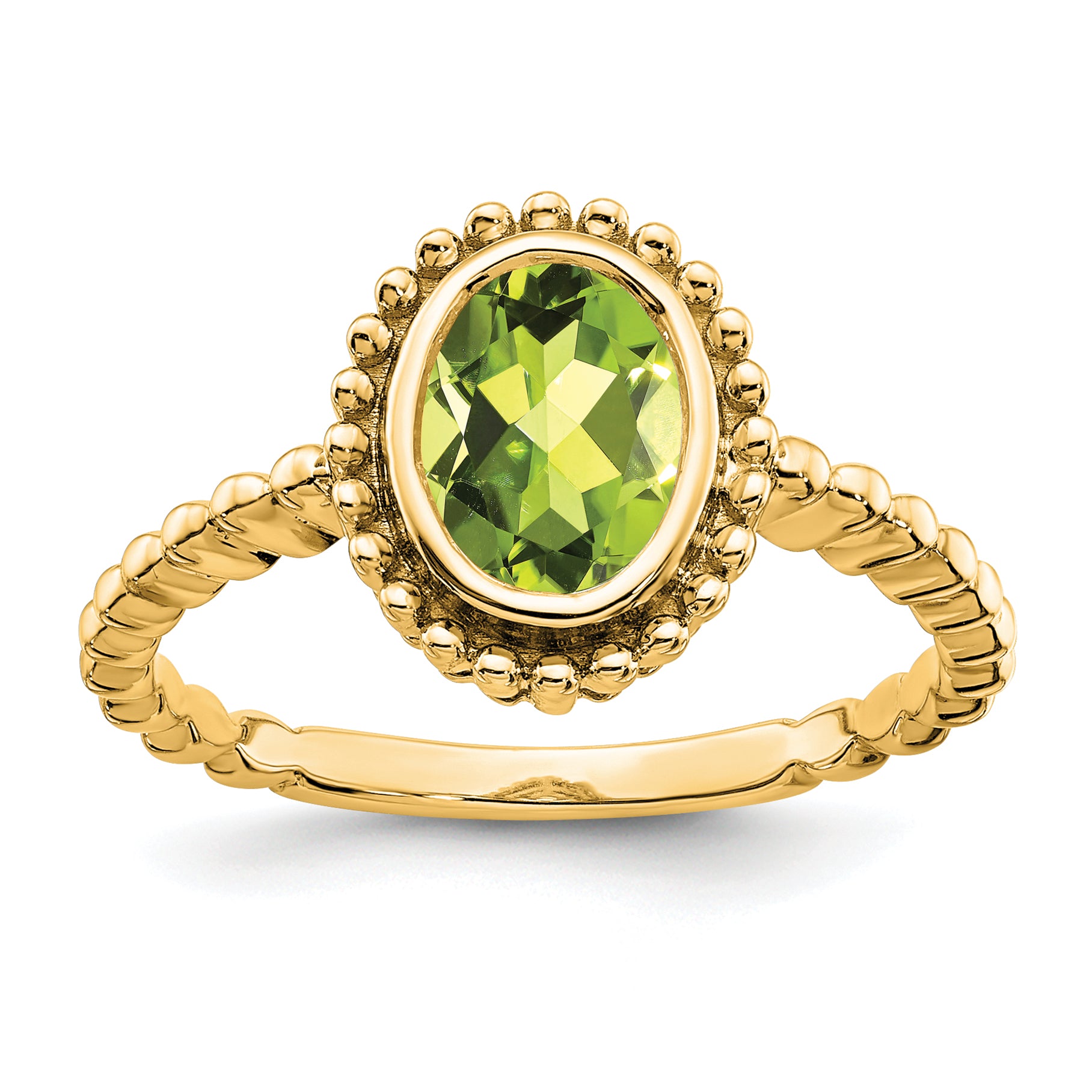10k Oval Peridot Ring Main image