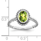 14k White Gold Oval Peridot Ring