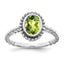 14k White Gold Oval Peridot Ring