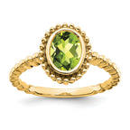 14k Oval Peridot Ring