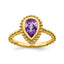 14k Pear Amethyst Ring