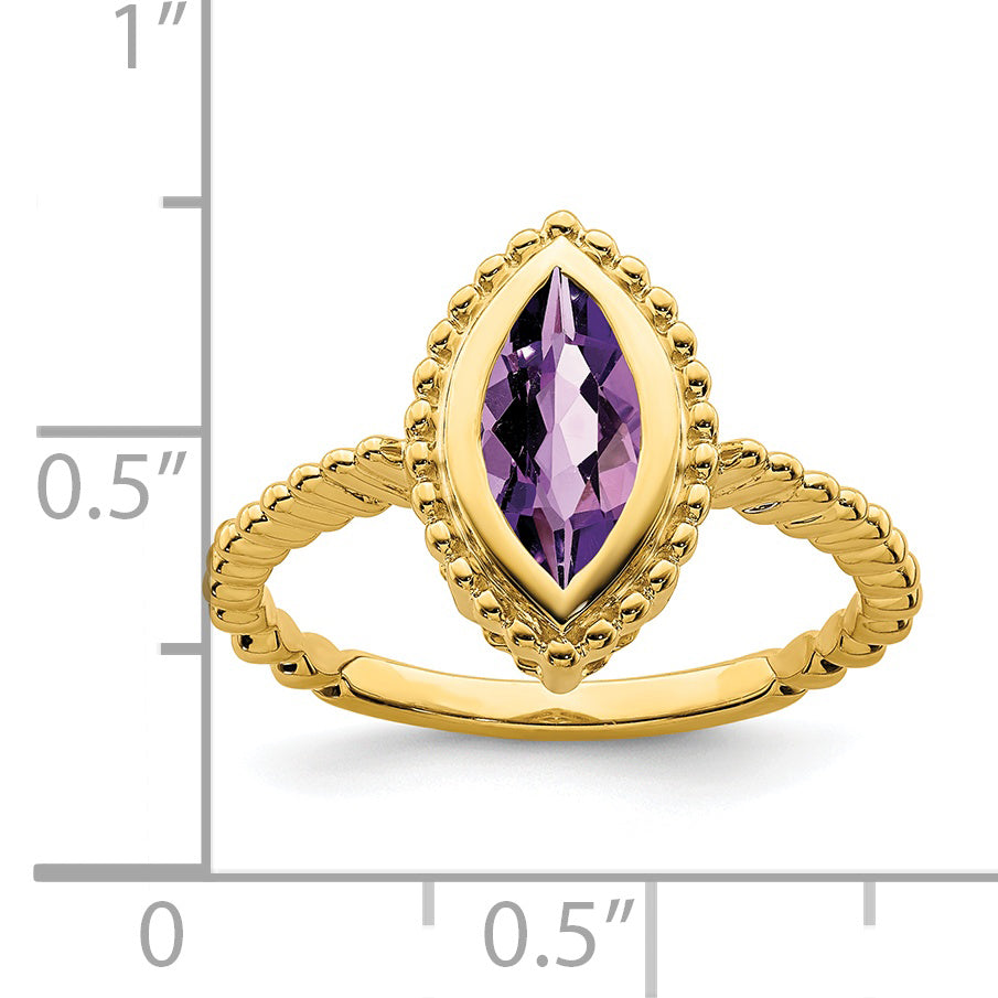 14k Marquise Amethyst Ring Secondary image