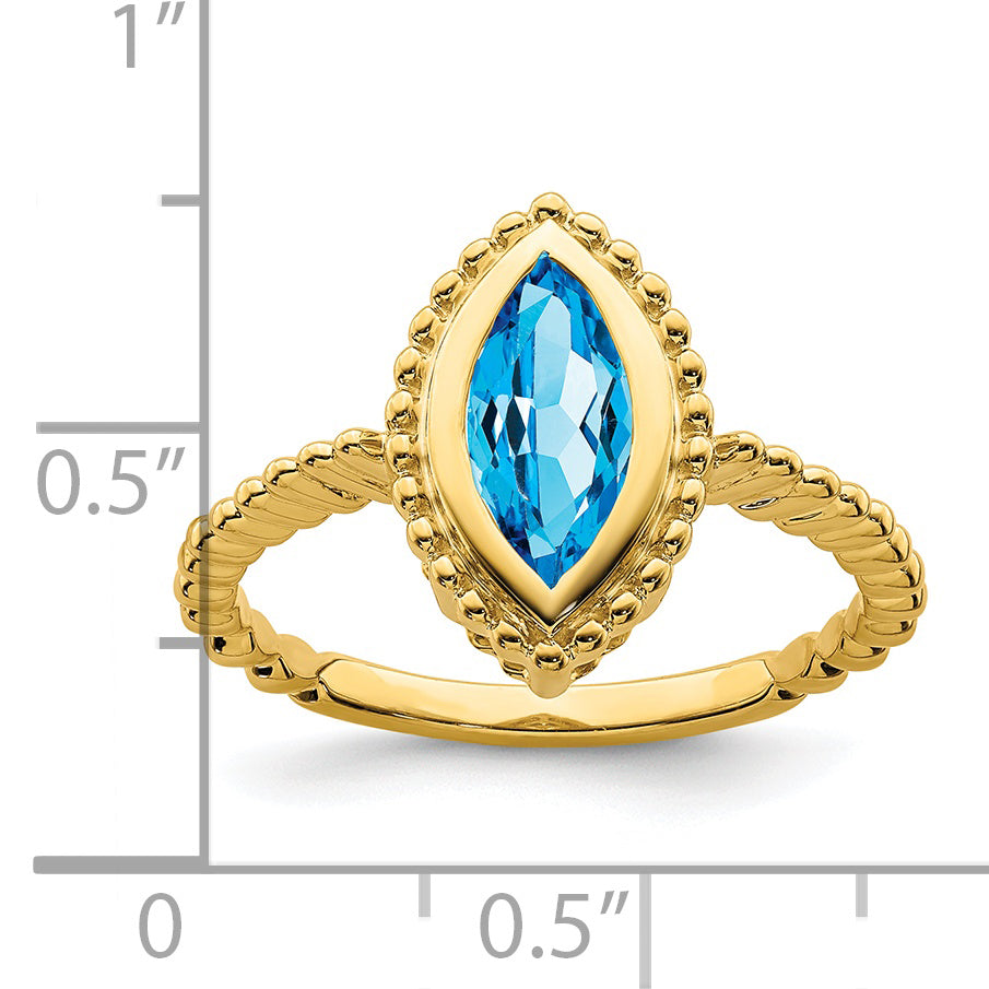 14k Marquise Blue Topaz Ring Secondary image