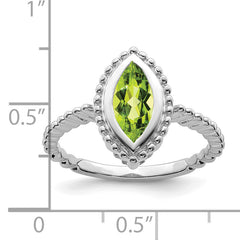 14k White Gold Marquise Peridot Ring