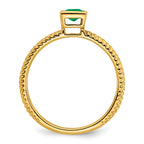 14k Square Bezel Emerald Ring