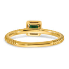 14k Square Bezel Emerald Ring