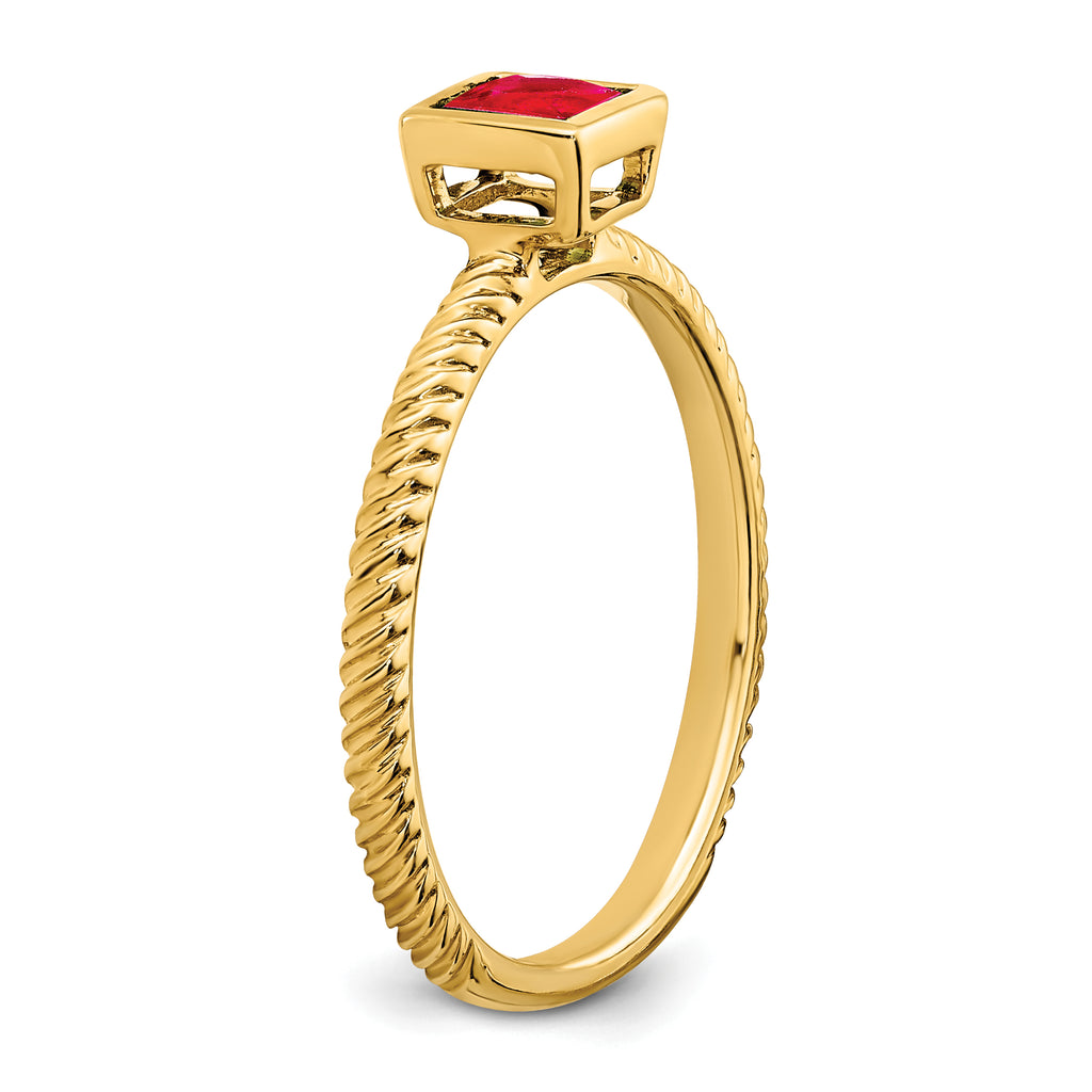 14k Square Bezel Ruby Ring