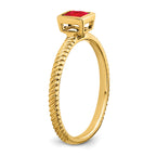 14k Square Bezel Ruby Ring