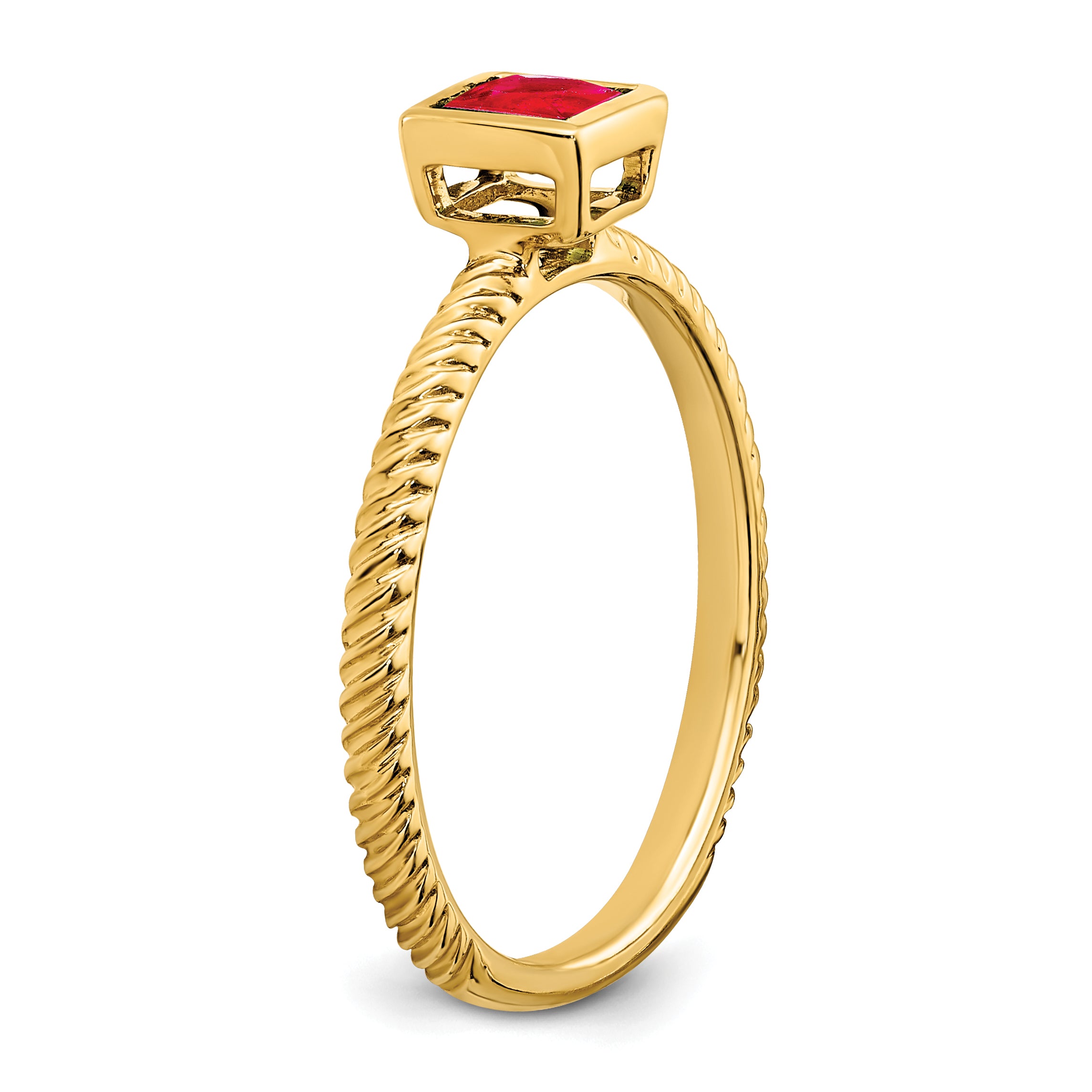 14k Square Bezel Ruby Ring