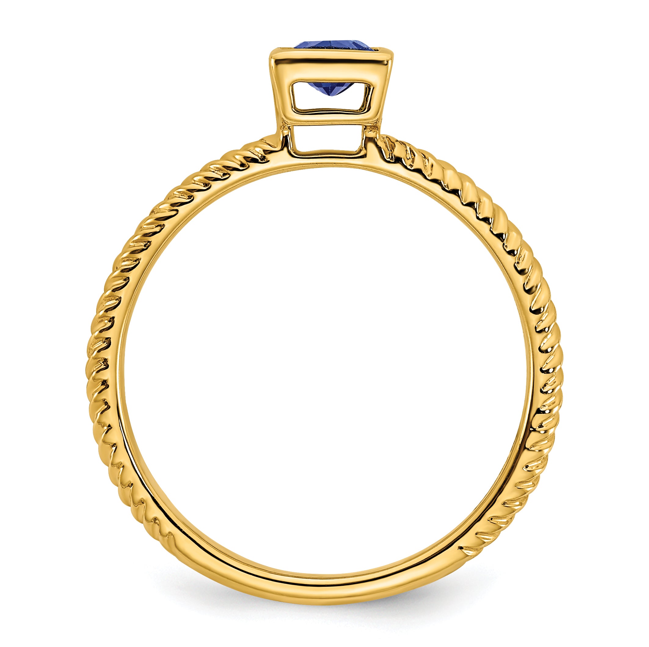 14k Square Bezel Sapphire Ring Secondary image