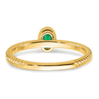 14k Oval Bezel Emerald Ring