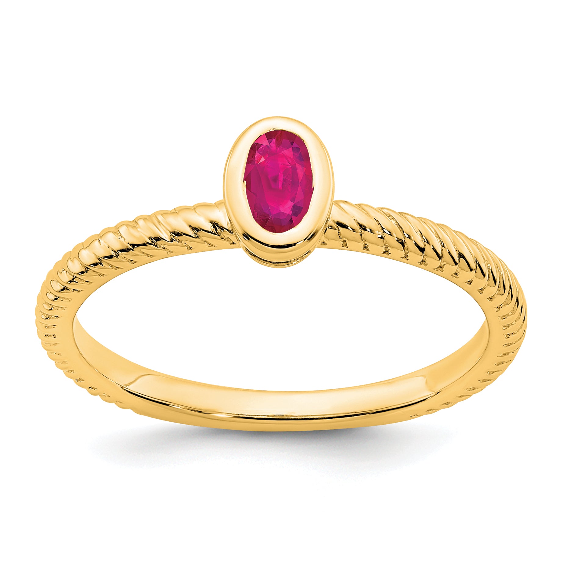 14k Oval Bezel Ruby Ring Main image
