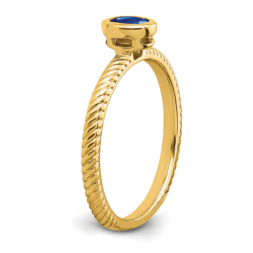14k Oval Bezel Sapphire Ring