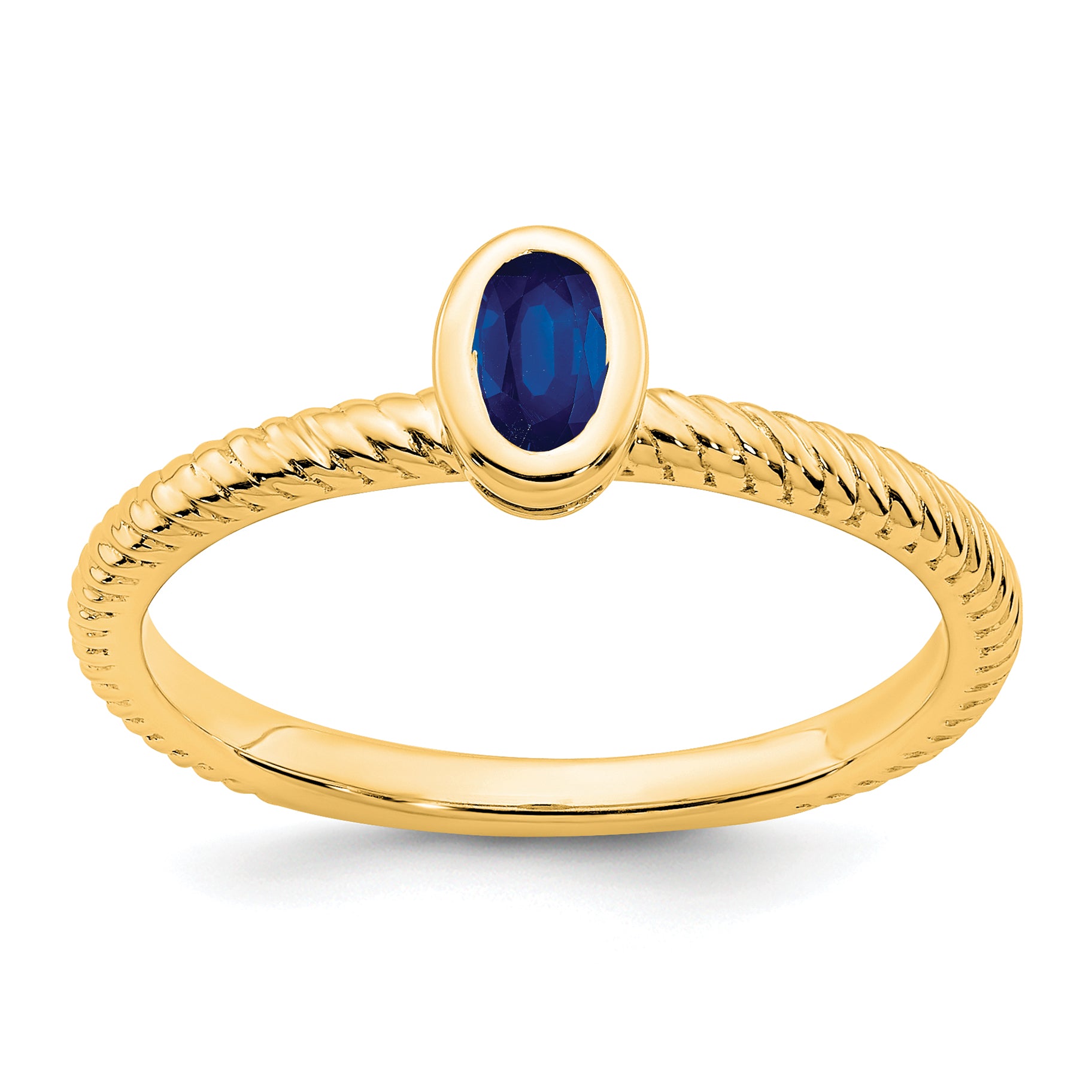 14k Oval Bezel Sapphire Ring Main image