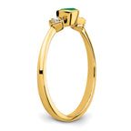 14k Emerald and Diamond Ring