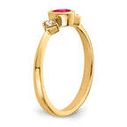 14k Oval Bezel Ruby and Diamond Ring