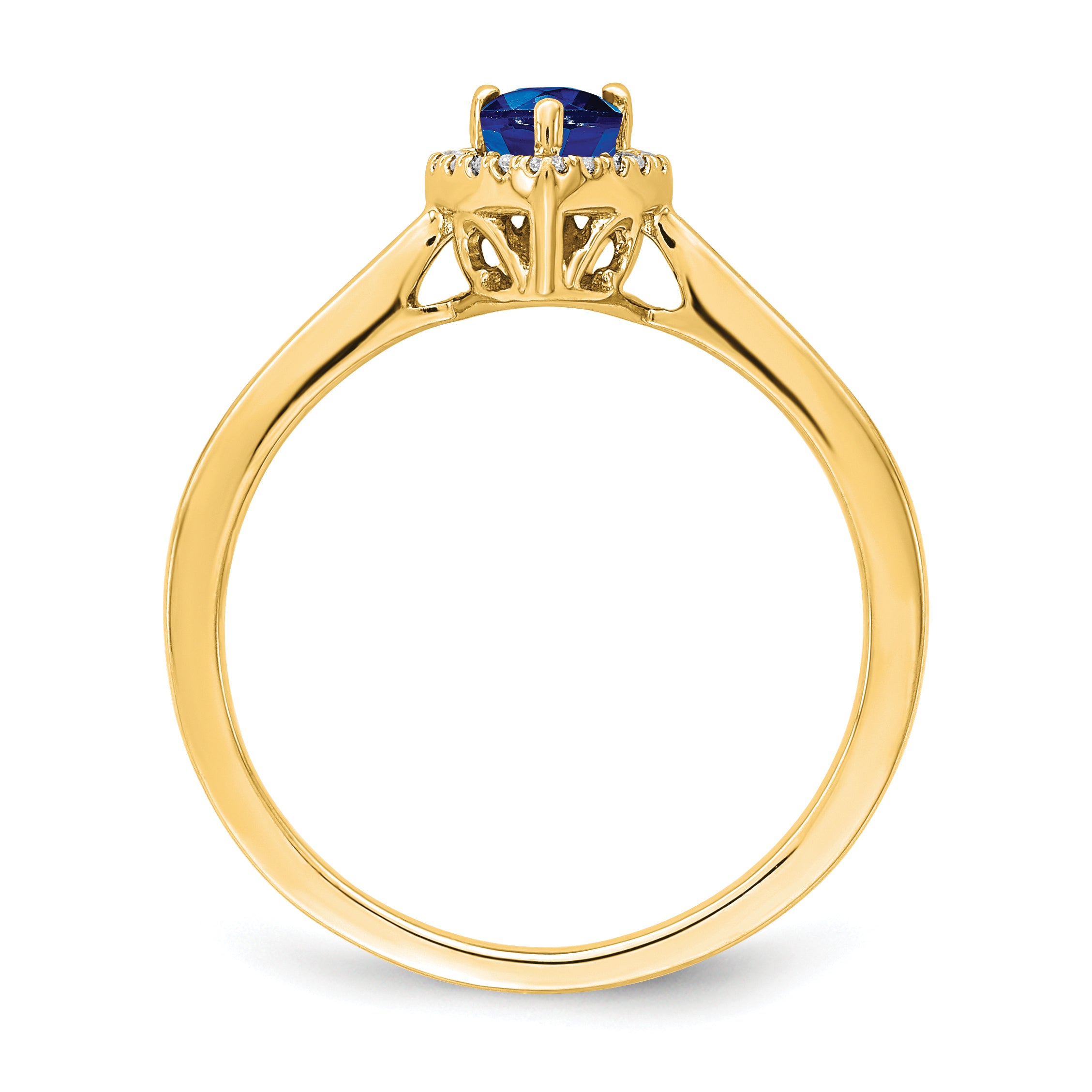 14k Pear Sapphire and Diamond Halo Ring Secondary image