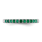 14k White Gold Emerald and Diamond Band
