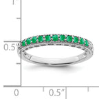 14k White Gold Emerald and Diamond Band