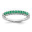 14k White Gold Emerald and Diamond Band
