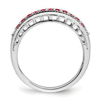14k White Gold Ruby and Diamond Band
