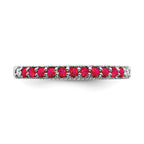 14k White Gold Ruby and Diamond Band