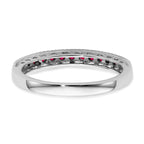 14k White Gold Ruby and Diamond Band
