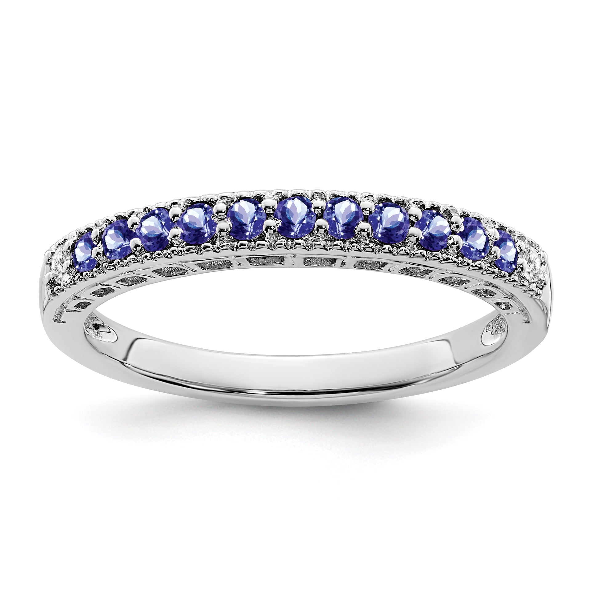 14k White Gold Tanzanite and Diamond Band Main image