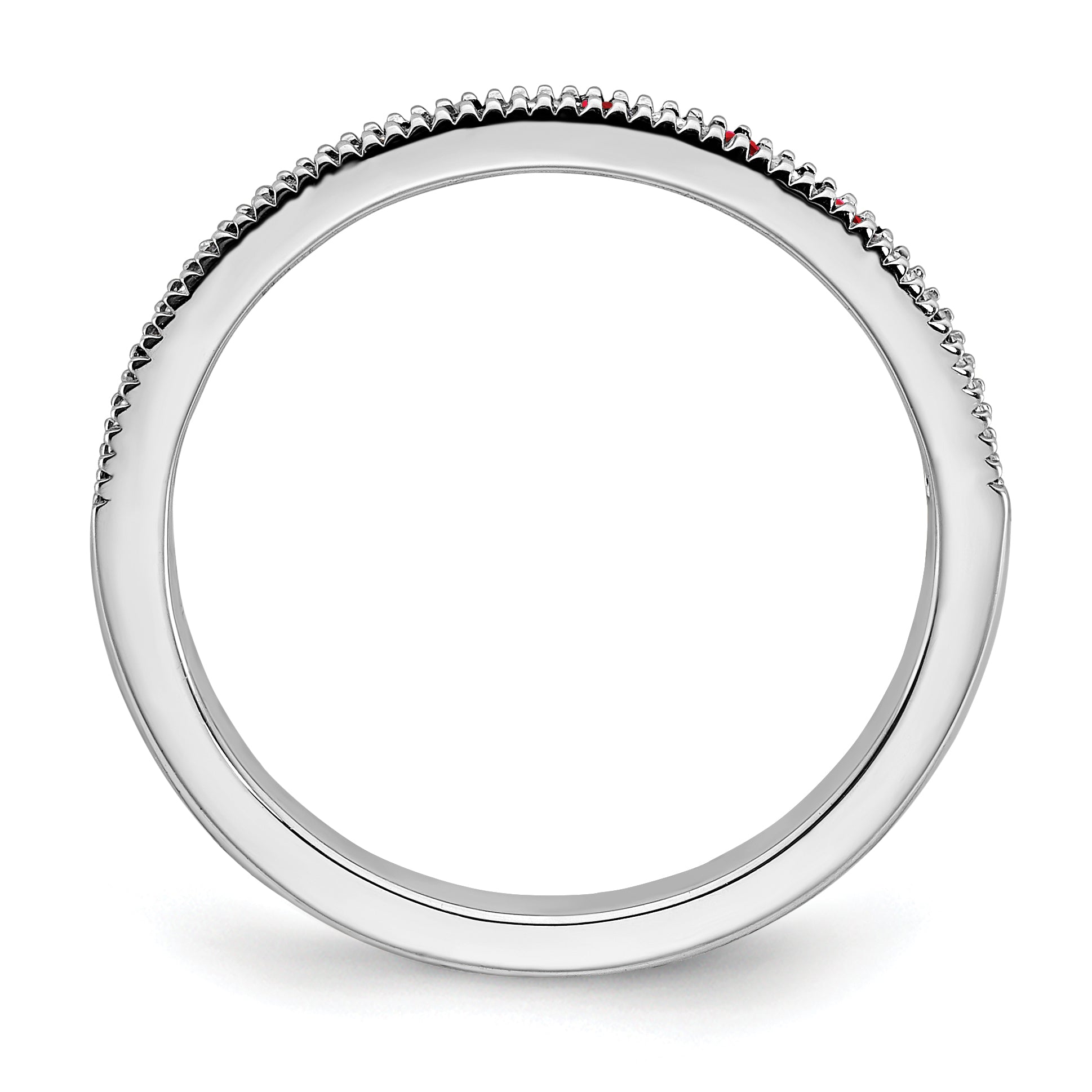 14k White Gold Ruby and Diamond Band Secondary image