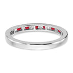 14k White Gold Ruby and Diamond Band