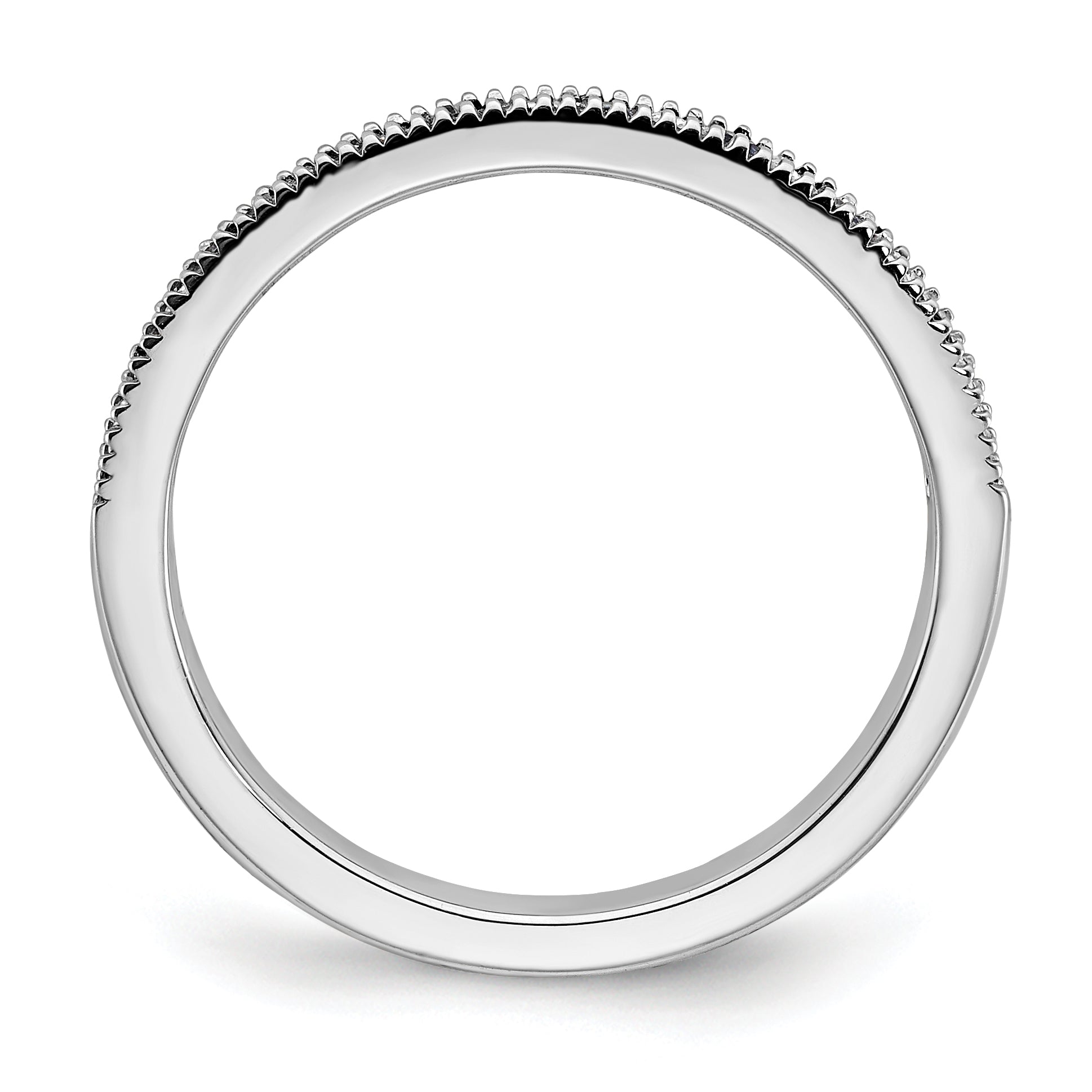 14k White Gold Sapphire and Diamond Band Secondary image