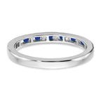 14k White Gold Sapphire and Diamond Band
