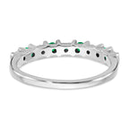 14k White Gold Emerald and Diamond Band