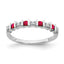 14k White Gold Ruby and Diamond Band