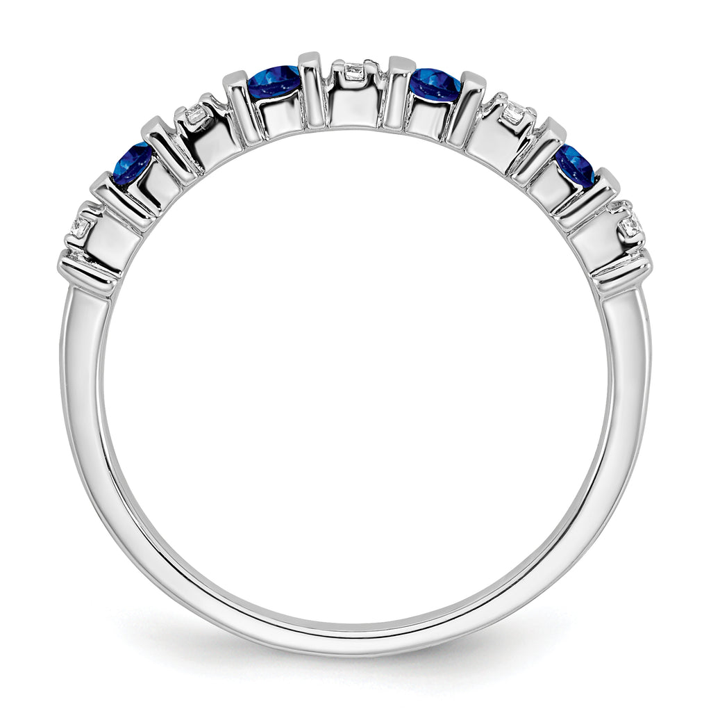 14k White Gold Sapphire and Diamond Band