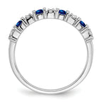 14k White Gold Sapphire and Diamond Band