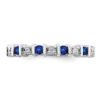 14k White Gold Sapphire and Diamond Band
