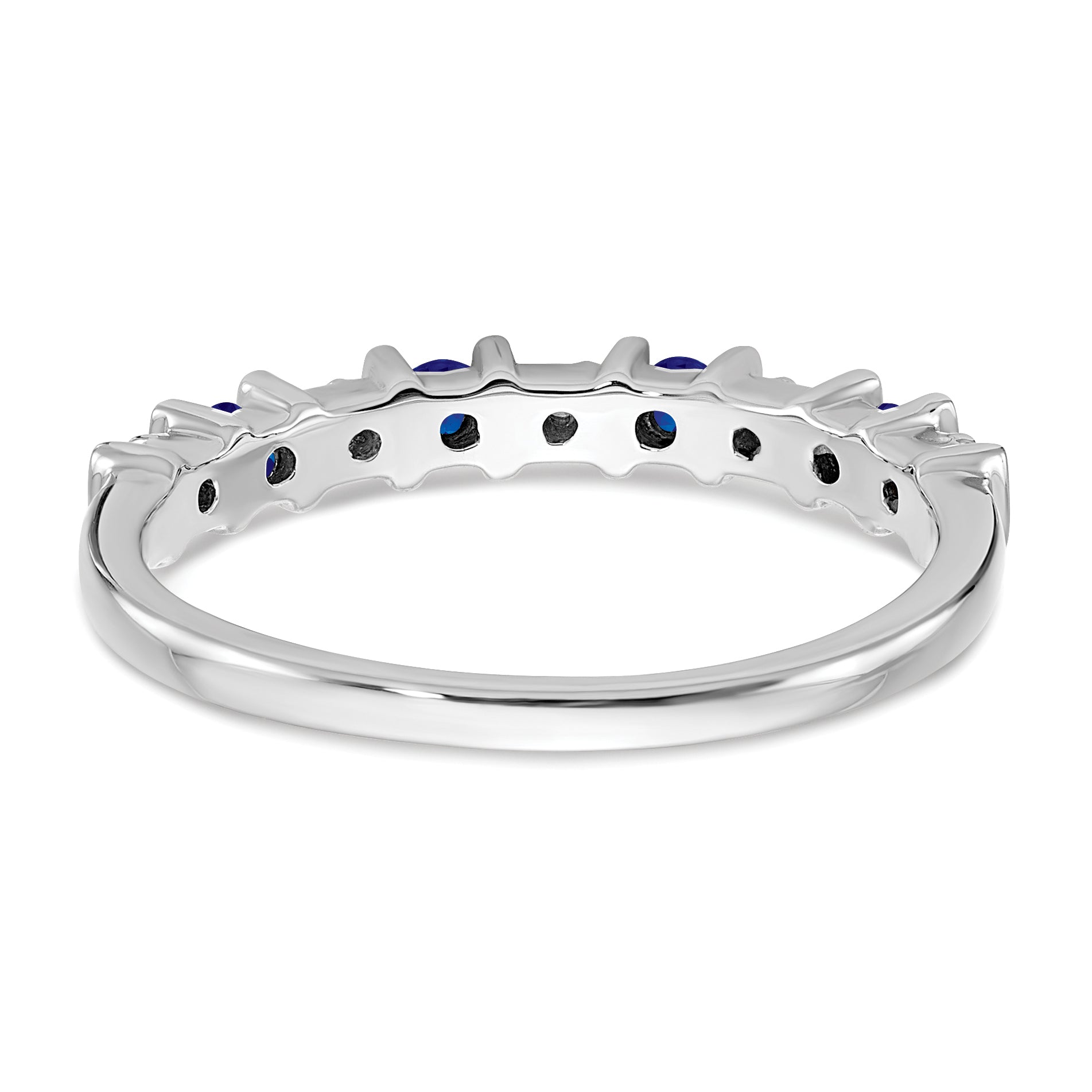14k White Gold Sapphire and Diamond Band