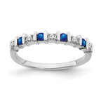 14k White Gold Sapphire and Diamond Band